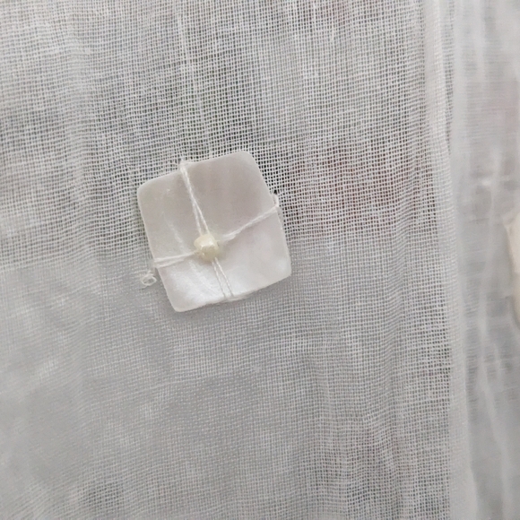 Semi Sheer Curtain panels with Buttons - Picture 5 of 6